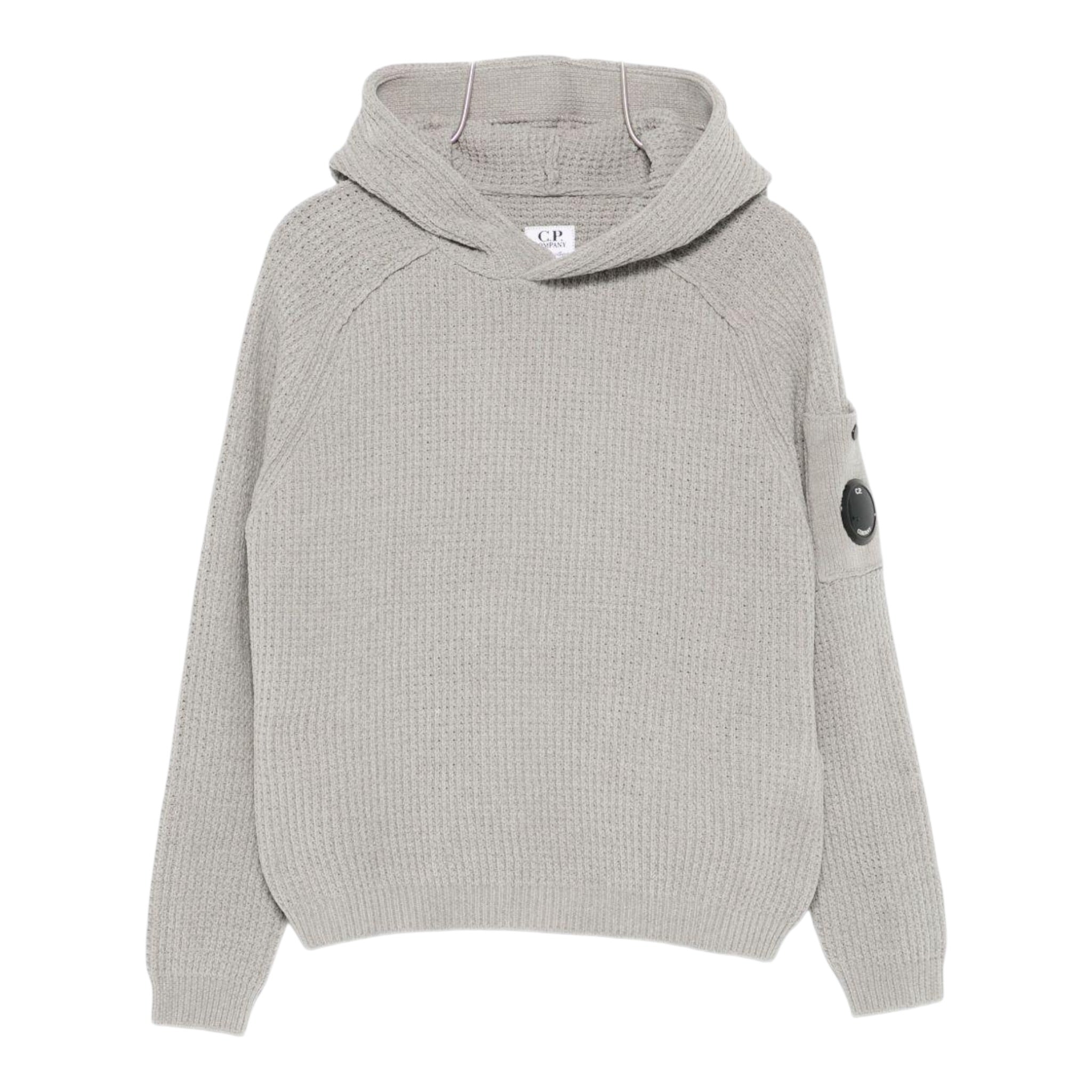 C.P. Company Maglia tinta unita con Cappuccio Grigio per Bambino CUW00K GRIGIO C.P. COMPANY 