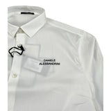 Daniele Alessandrini Camicia Manica Lunga Tinta Unit con Logo Bianco per Bambino 1231C1439 BIANCO DANIELE ALESSANDRINI 
