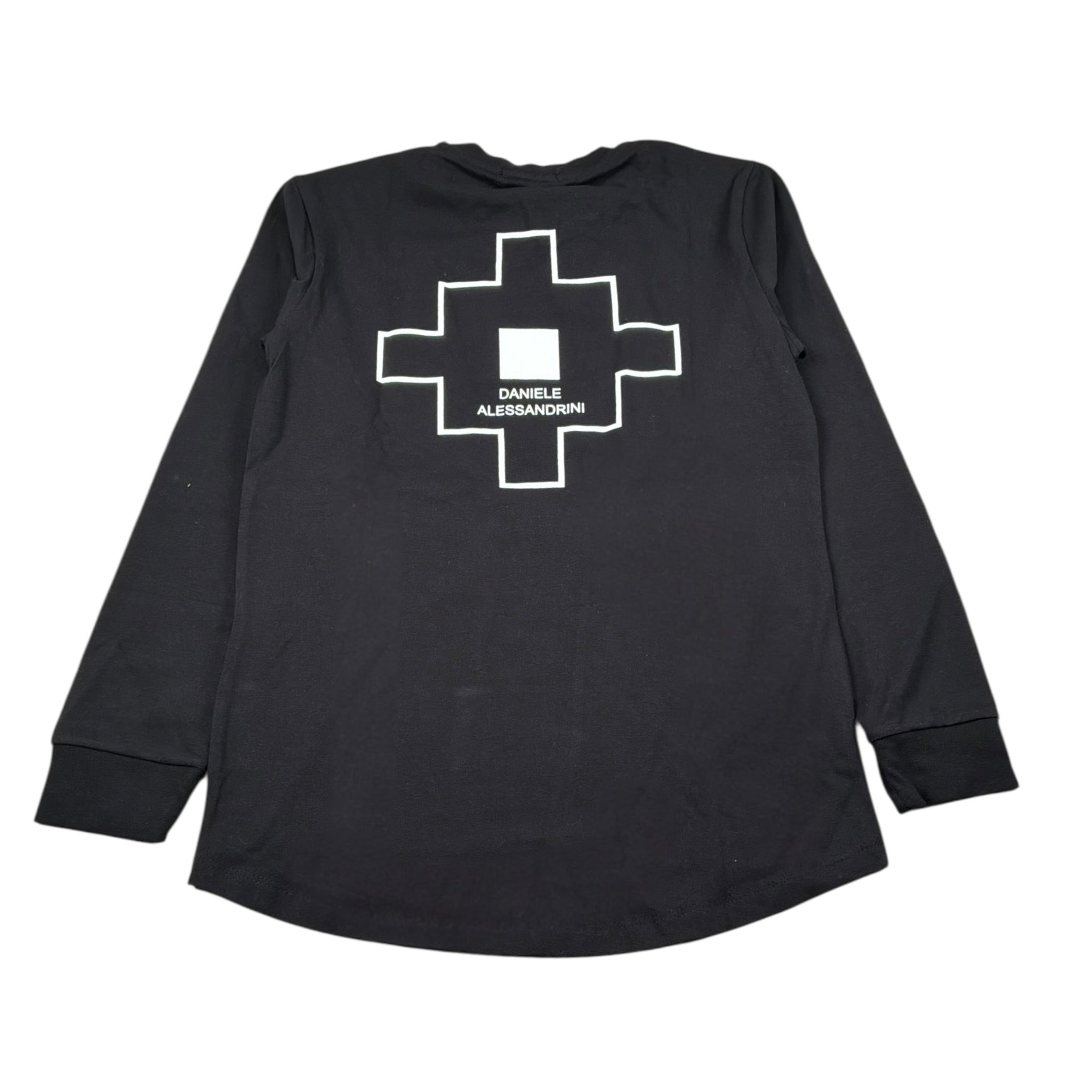 Daniele Alessandrini Shirt Girocollo tinta unita con Logo Nero per Bambino 1231M1441 NERO DANIELE ALESSANDRINI 