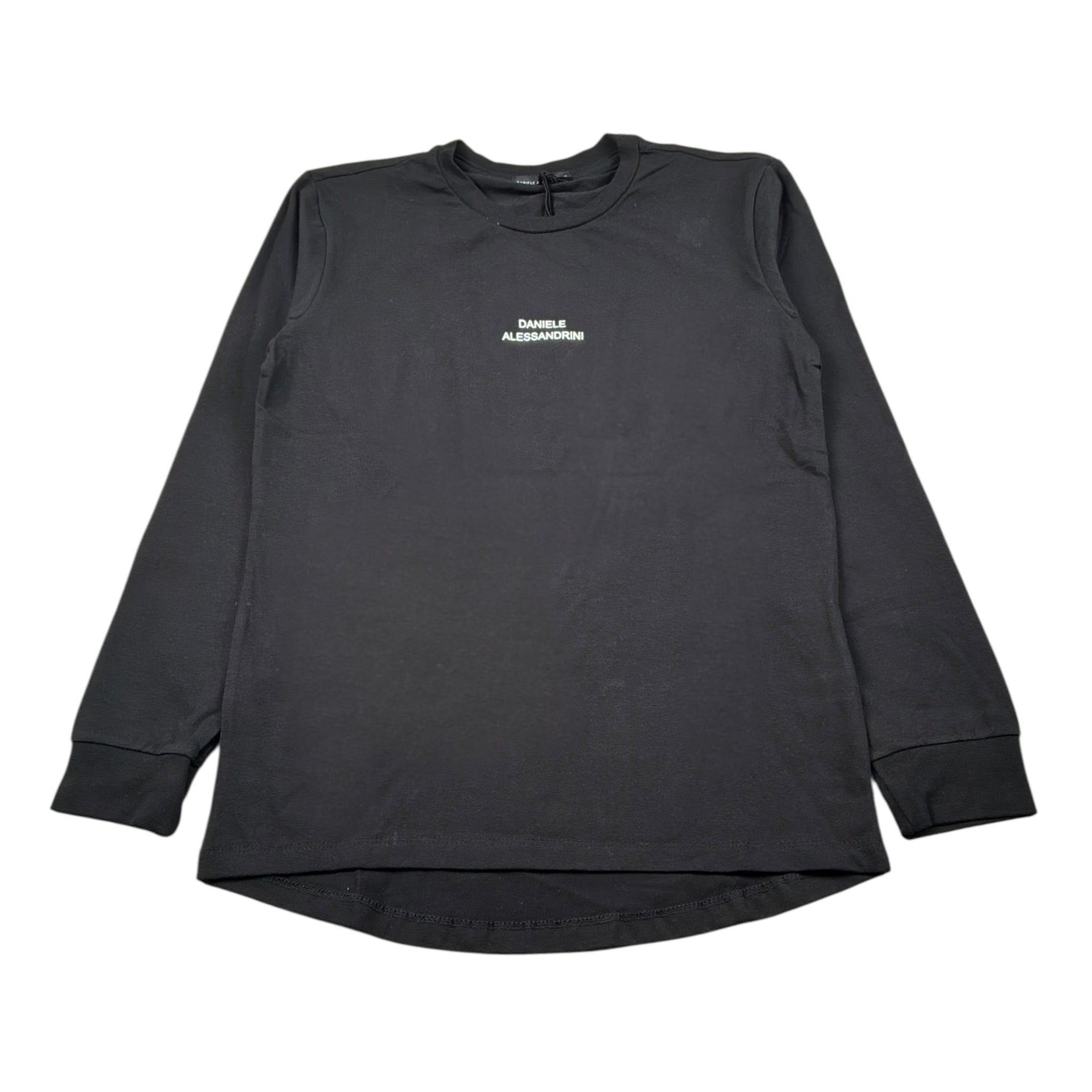 Daniele Alessandrini Shirt Girocollo tinta unita con Logo Nero per Bambino 1231M1441 NERO DANIELE ALESSANDRINI 