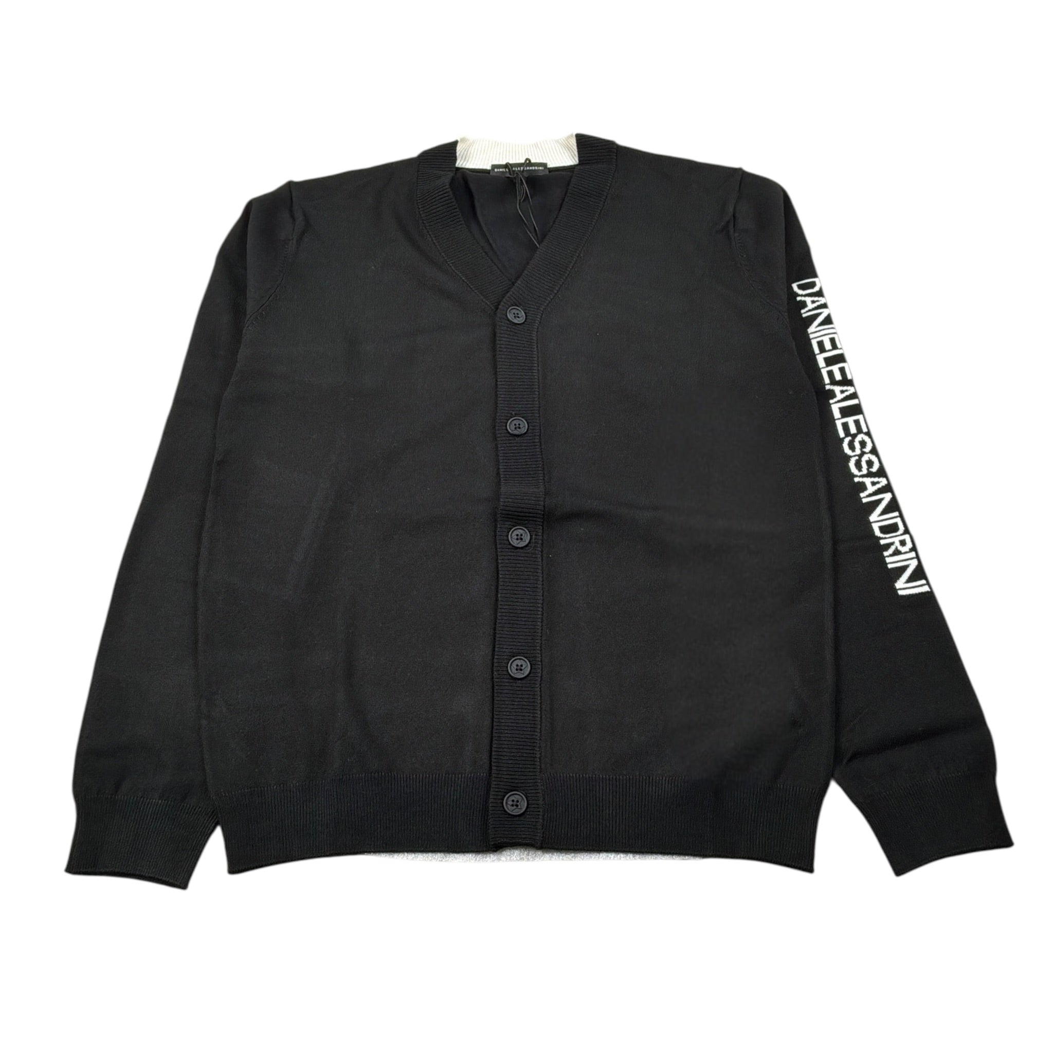 Daniele Alessandrini Cardigan tinta unita con Logo Nero per Bambino 1231W00206 NERO DANIELE ALESSANDRINI 