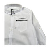 Daniele Alessandrini Camicia Manica Lunga Tinta Unit con Logo Bianco per Bambino 1235C1041 BIANCO DANIELE ALESSANDRINI 