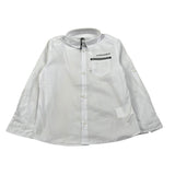 Daniele Alessandrini Camicia Manica Lunga Tinta Unit con Logo Bianco per Bambino 1235C1041 BIANCO DANIELE ALESSANDRINI 