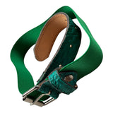 Daniele Alessandrini Cintura tinta unita con Elastico Verde per Bambino 1291BELI0615 VERDE DANIELE ALESSANDRINI 