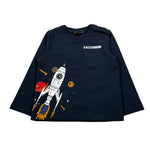 Daniele Alessandrini Shirt Girocollo tinta unita con Stampa Blu per Neonato 1291M00110 BLU DANIELE ALESSANDRINI 