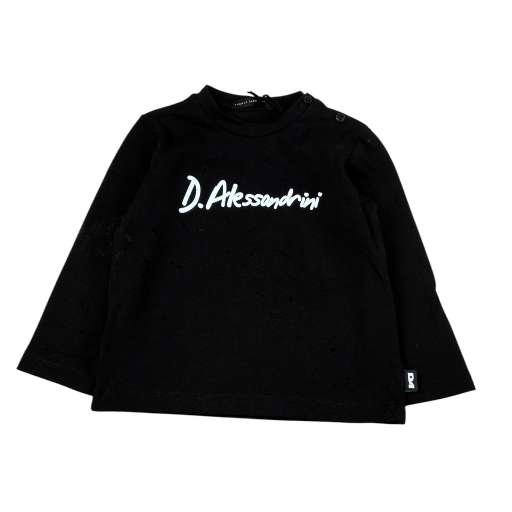 Daniele Alessandrini Shirt tinta unita Girocollo con Stampa Nero per Neonato 1291M00131N NERO DANIELE ALESSANDRINI 