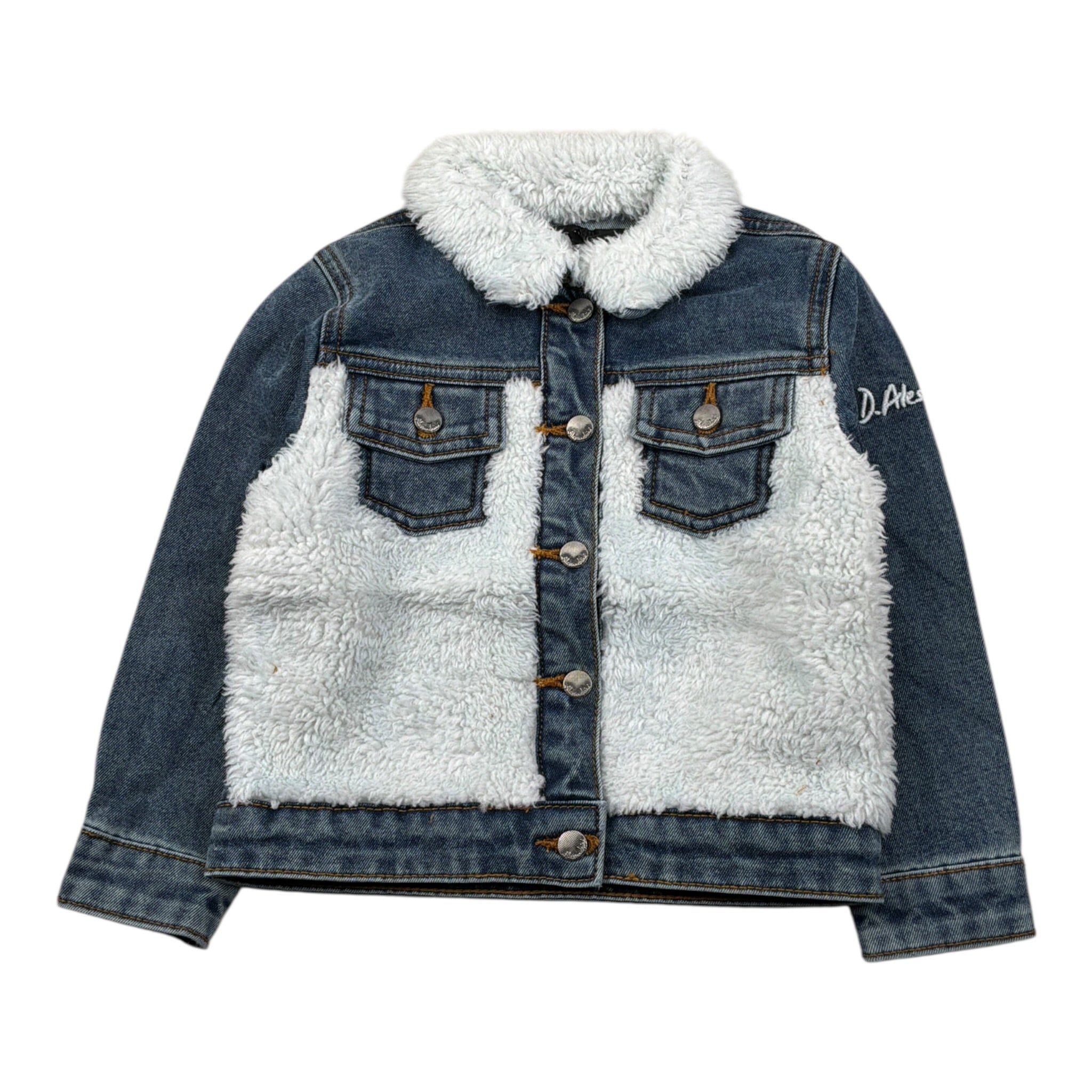 Daniele Alessandrini Giubbino In Denim con Pelliccia Blu per Neonato 1291OD00098 BLU DANIELE ALESSANDRINI 