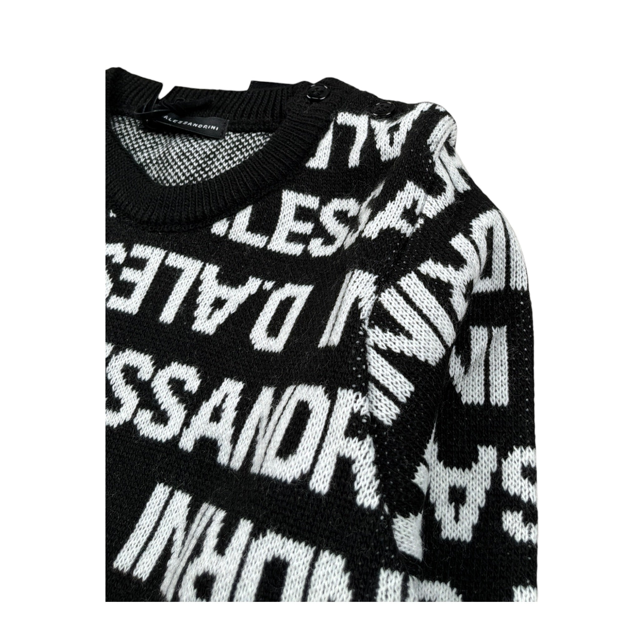 Daniele Alessandrini Maglia Girocollo tinta unita con Stampe Nero per Neonato 1291W00106X NERO DANIELE ALESSANDRINI 