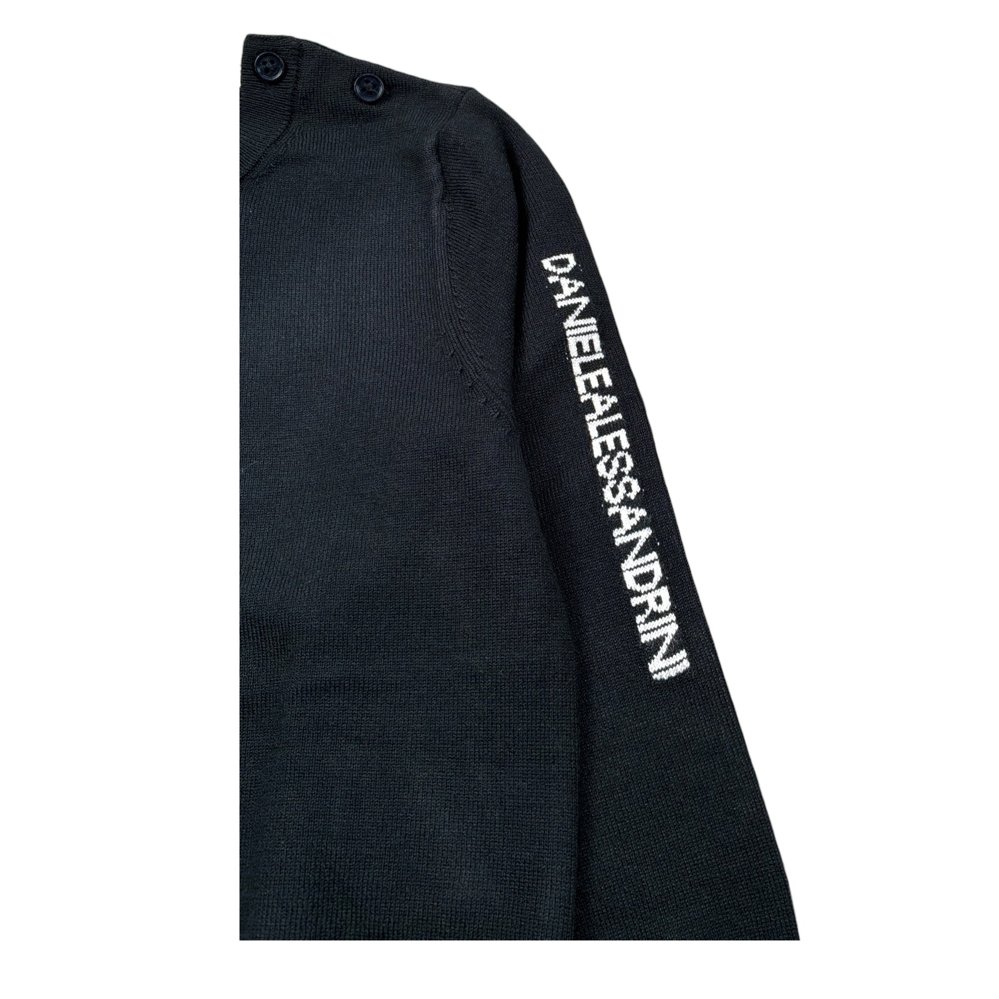 Daniele Alessandrini Maglia Girocollo tinta unita con Logo Nero per Neonato 1291W00109 NERO DANIELE ALESSANDRINI 