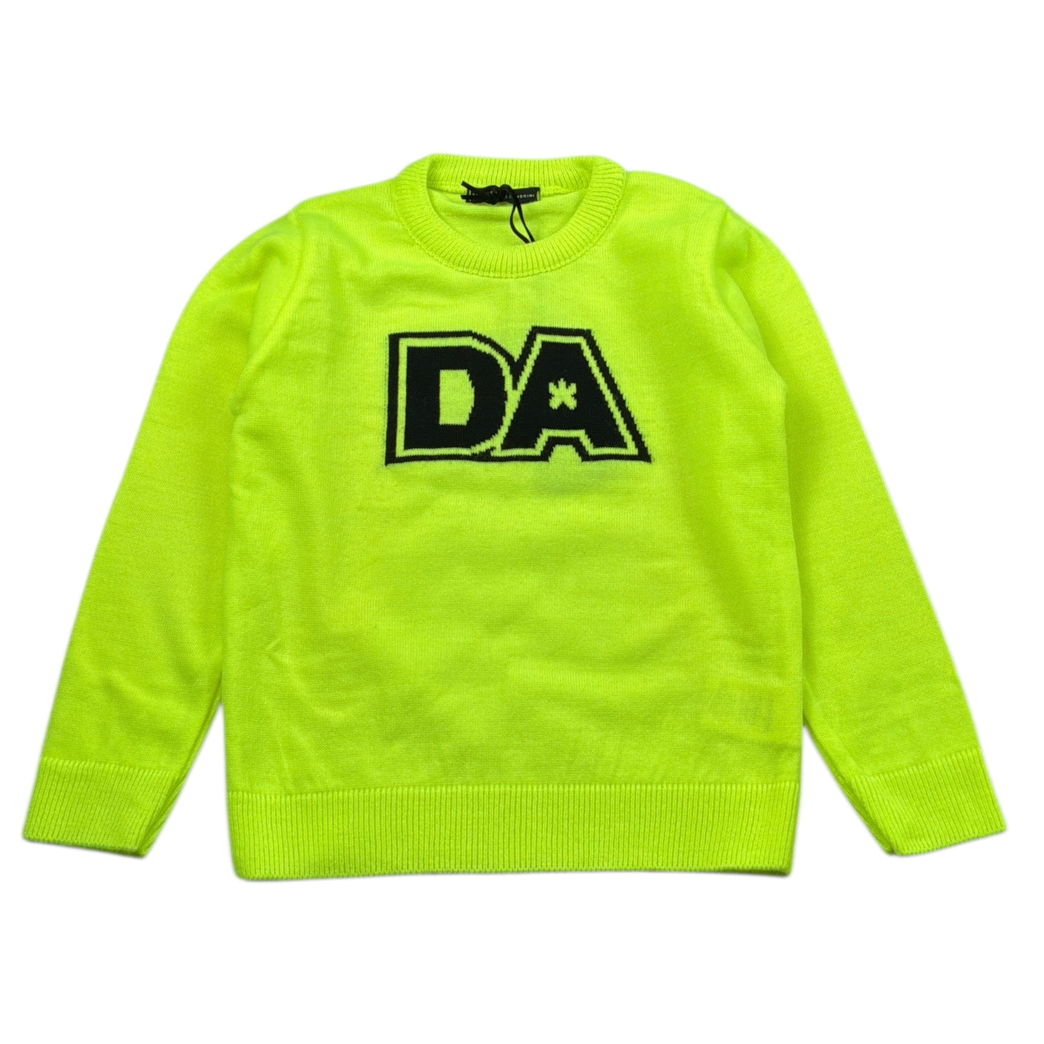 Daniele Alessandrini Maglia tinta unita con Stampa Giallo Fluo per Bambino 1291W00117 GIALLO FLUO DANIELE ALESSANDRINI 