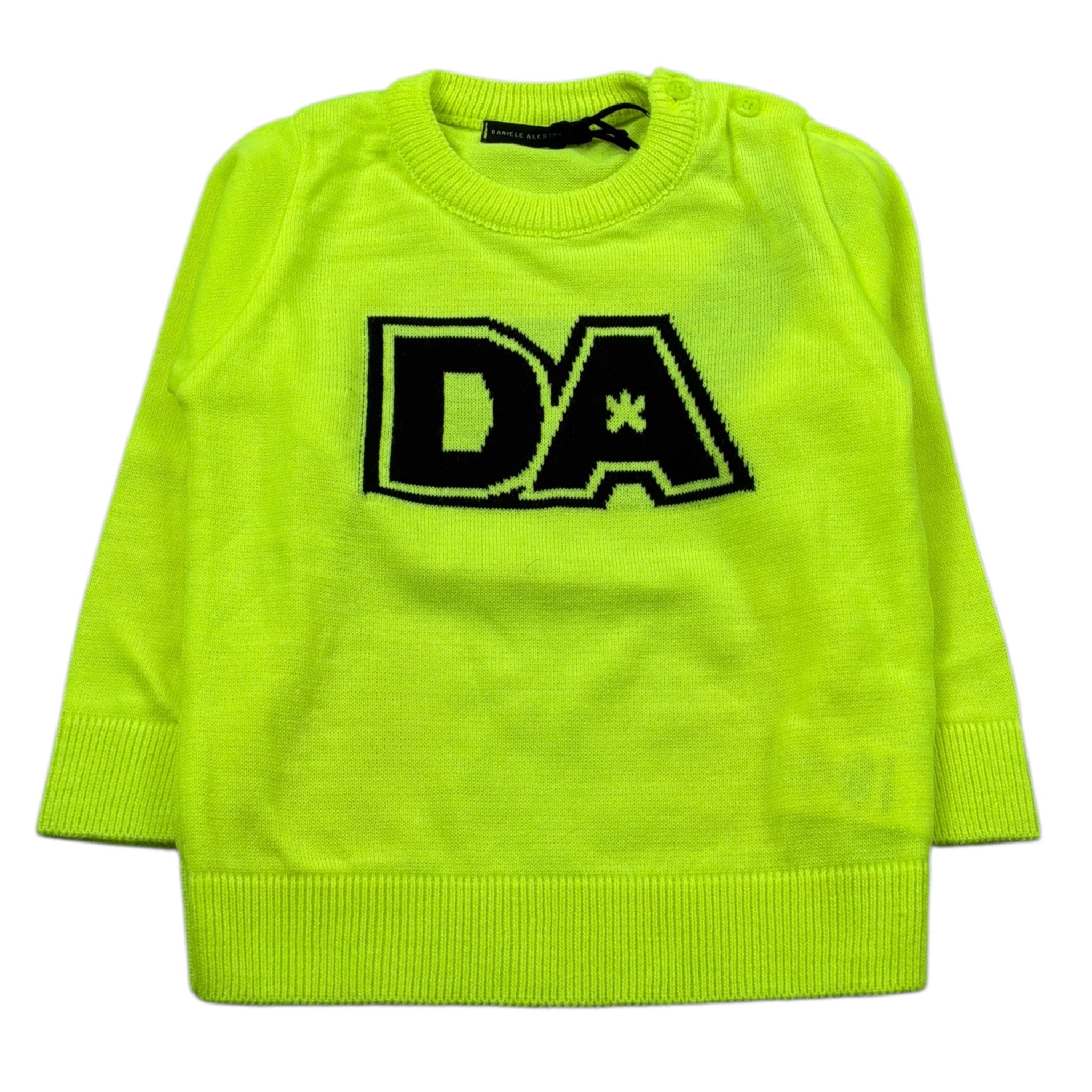 Daniele Alessandrini Maglia tinta unita con Stampa Giallo Fluo per Neonato 1291W00117N GIALLO FLUO DANIELE ALESSANDRINI 