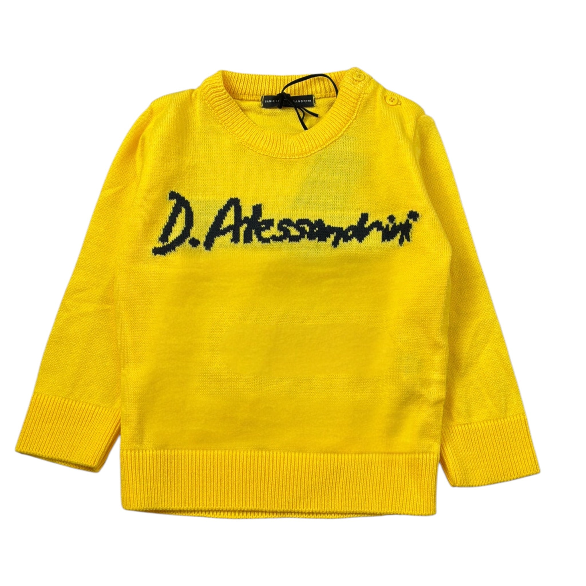 Daniele Alessandrini Maglia Girocollo tinta unita con Stampa Giallo per Neonato 1291W00132 GIALLO DANIELE ALESSANDRINI 