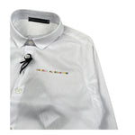 Daniele Alessandrini Camicia Manica Lunga Tinta Unit con Logo Bianco per Neonato 1295C00023 BIANCO DANIELE ALESSANDRINI 