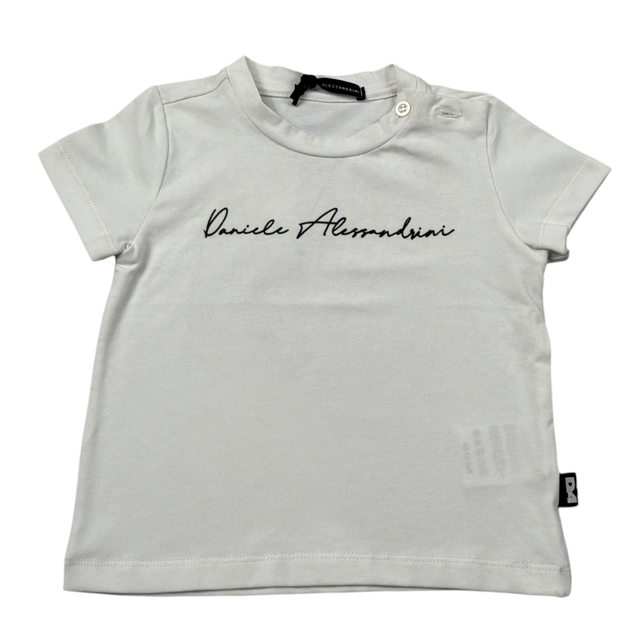Daniele Alessandrini T-Shirt Girocollo tinta unita con Logo Bianco per Neonato 1296M0853 BIANCO DANIELE ALESSANDRINI 