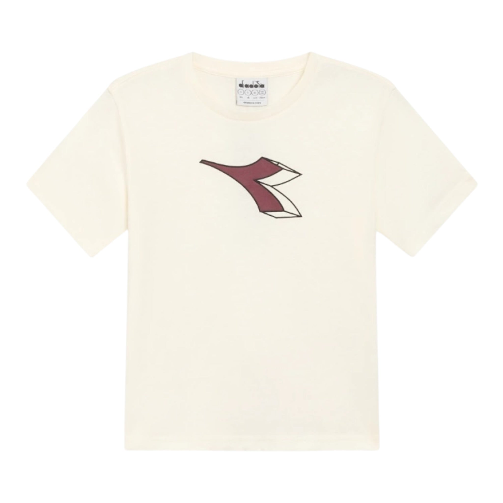 Diadora T-Shirt Girocollo tinta unita con Logo Panna per Bambino 102182237X PANNA DIADORA 