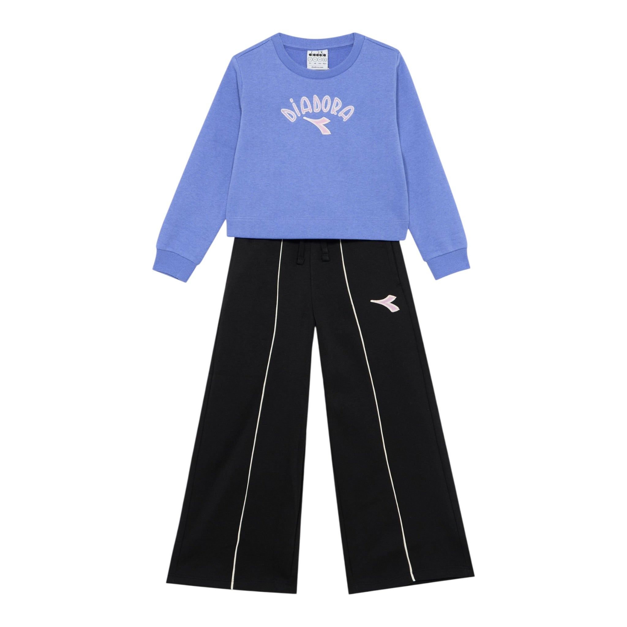 Diadora Completo 2 Pezzi Felpa-Pantalone tinta unita Viola per Bambina 102182240X VIOLA DIADORA 