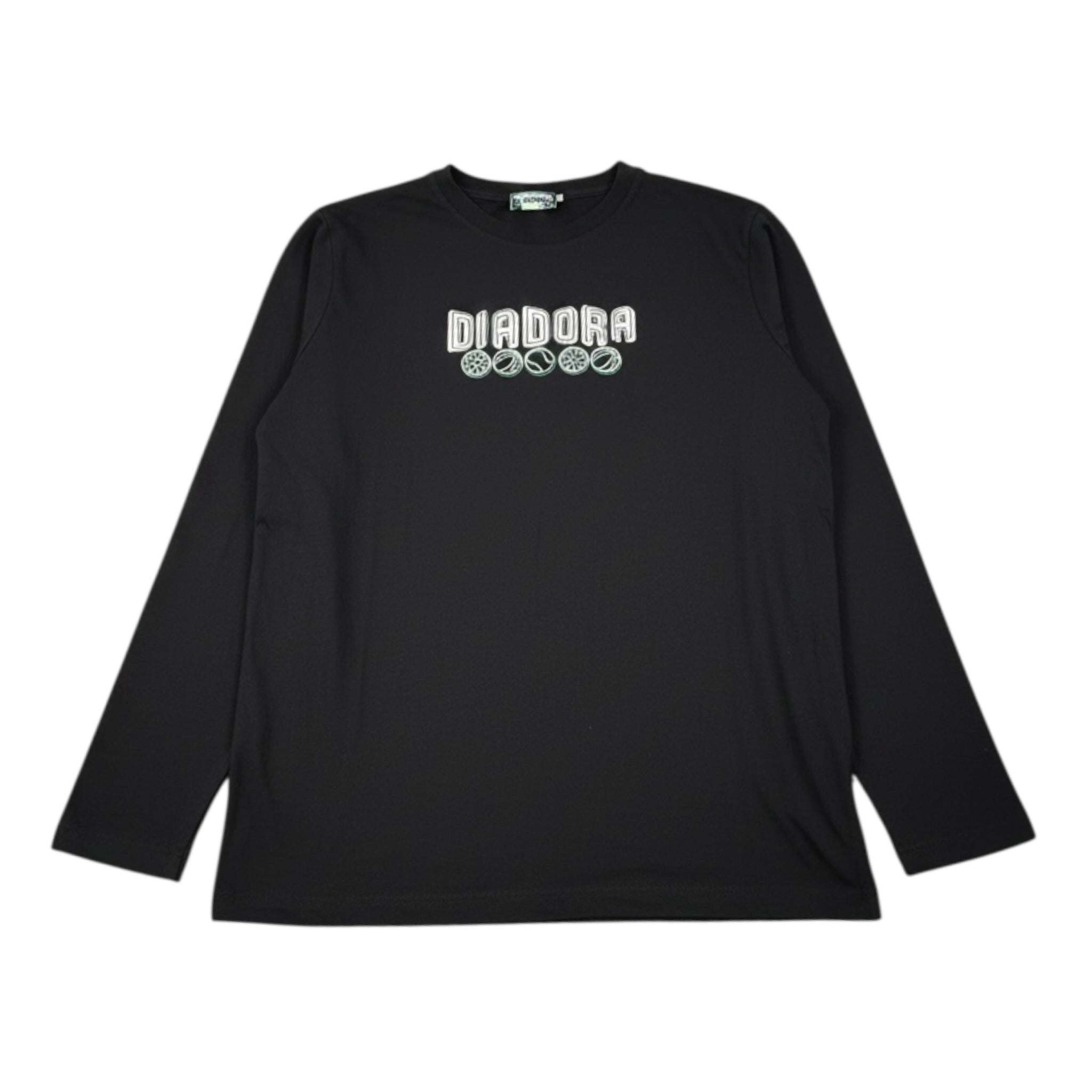 Diadora Shirt Girocollo tinta unita con Logo Nero per Bambino 102182243X NERO DIADORA 