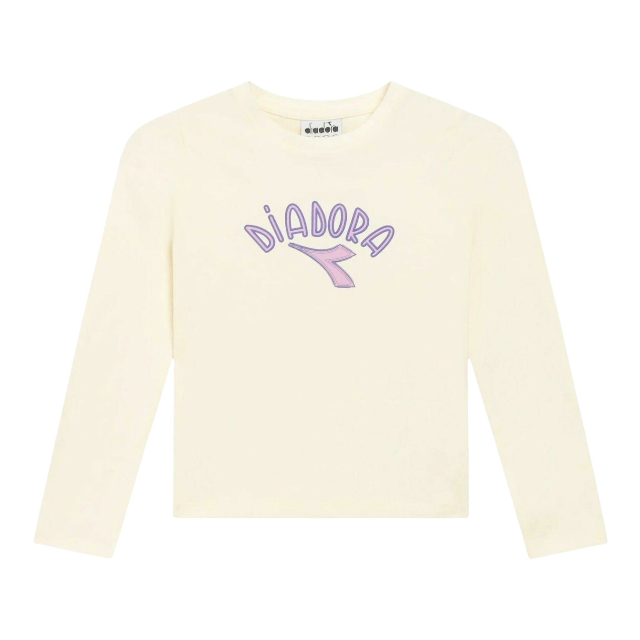 Diadora Shirt Girocollo tinta unita con Logo Panna per Bambina 102182246X PANNA DIADORA 