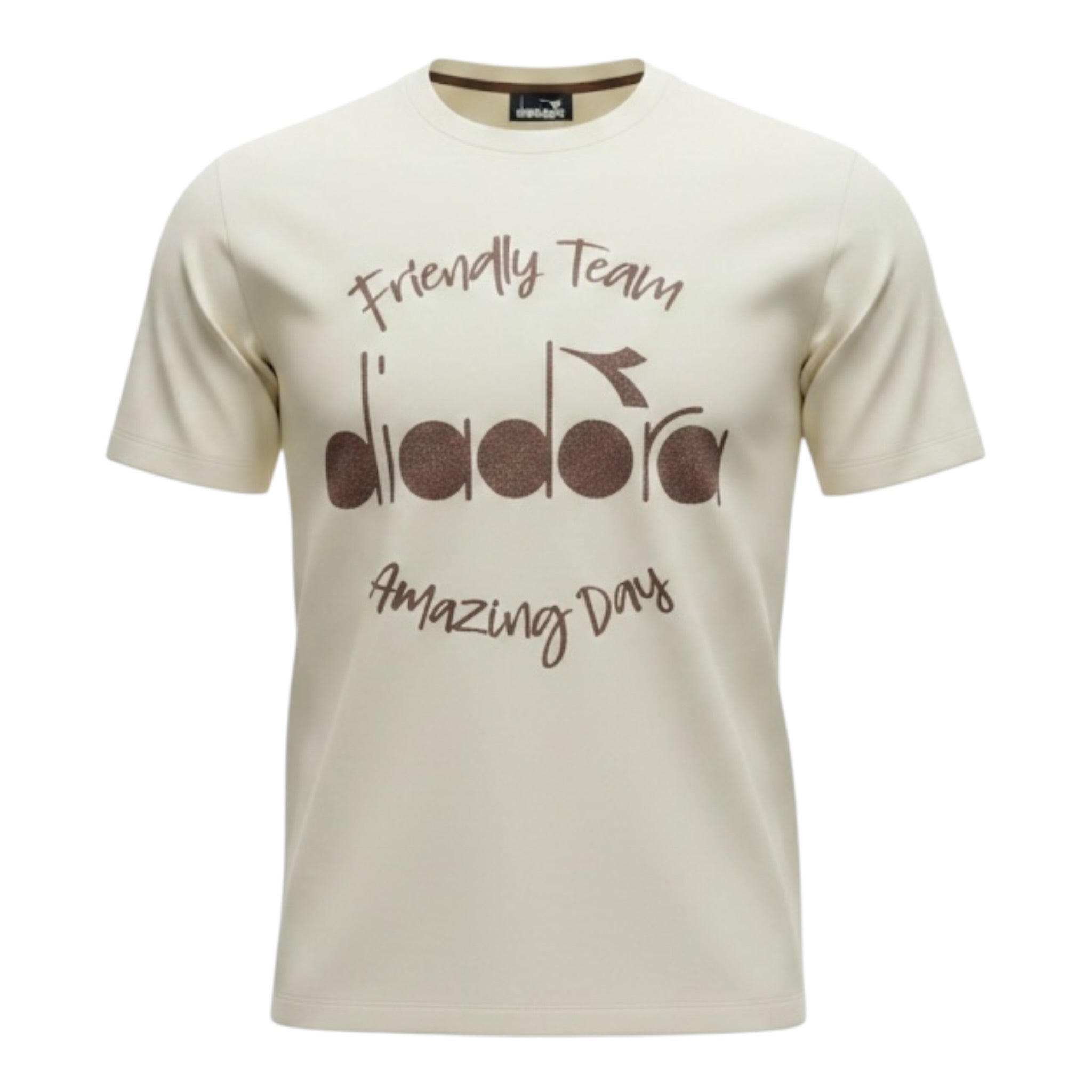 Diadora T-Shirt tinta unita con Stampa Panna per Bambino F5DUJBTH015 PANNA DIADORA 