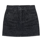 Diesel Gonna tinta unita In Denim con Brillantini Nero per Bambina J00958 NERO DIESEL 