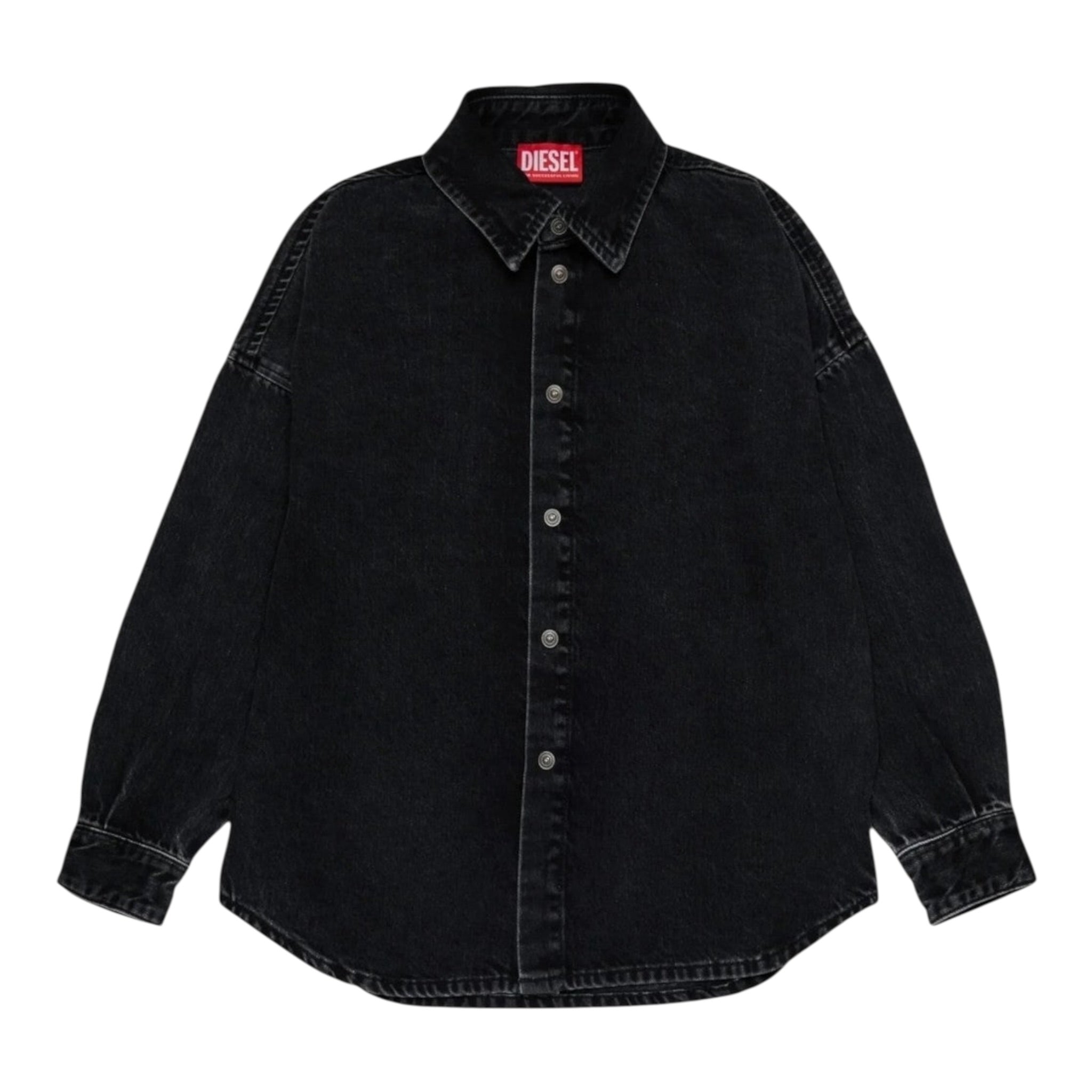 Diesel Camicia Manica Lunga tinta unita In Denim Nero per Bambino J02307 NERO DIESEL 