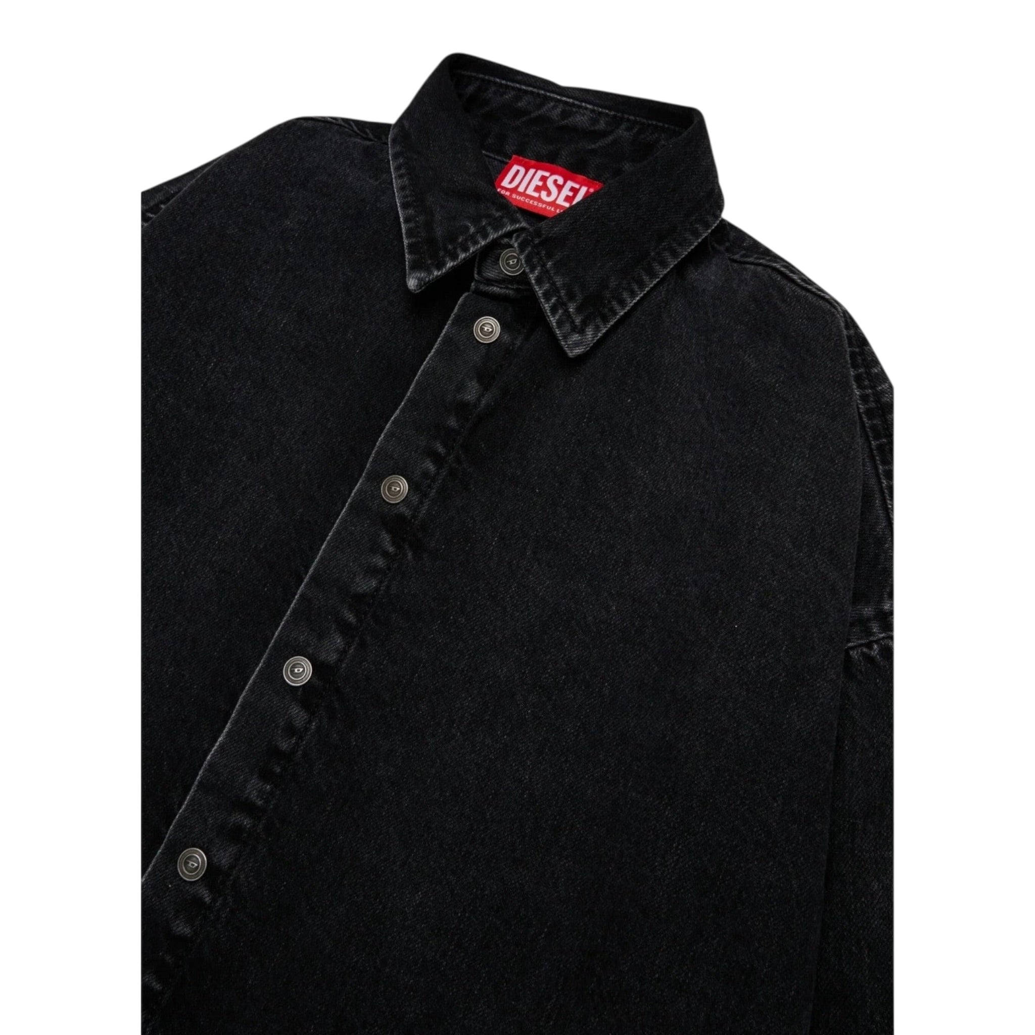 Diesel Camicia Manica Lunga tinta unita In Denim Nero per Bambino J02307 NERO DIESEL 