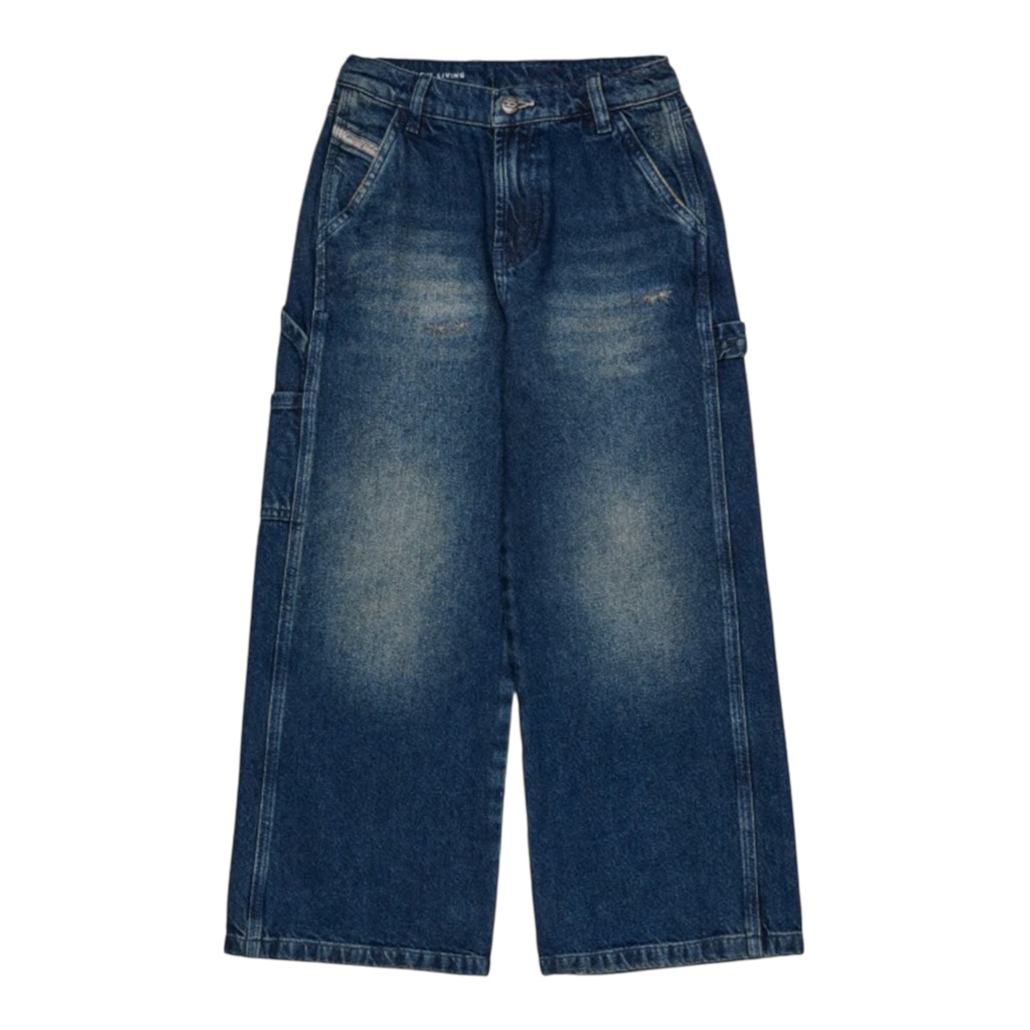 Diesel Jeans tinta unita Modello A Palazzo Blu per Bambina J02349XX BLU DIESEL 