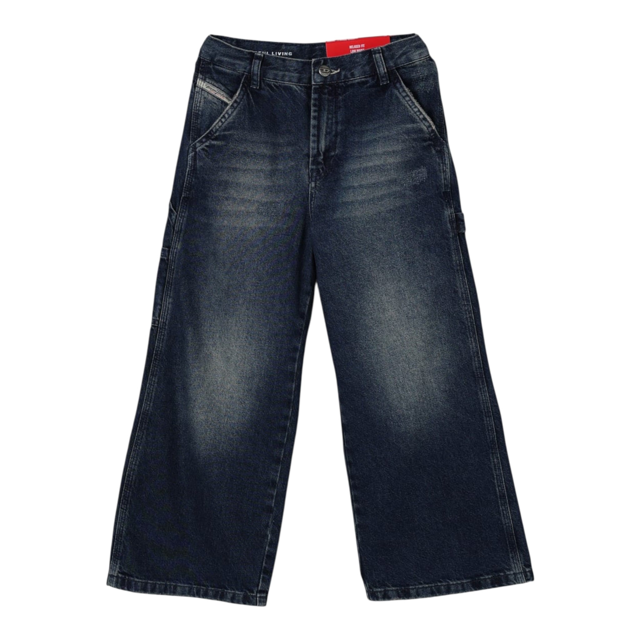 Diesel Jeans tinta unita Modello A Palazzo Blu per Bambina J02349XXX BLU DIESEL 
