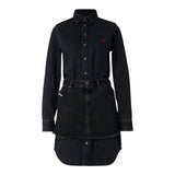 Diesel Abito tinta unita In Denim Nero per Bambina J02350X NERO DIESEL 