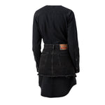 Diesel Abito tinta unita In Denim Nero per Bambina J02350X NERO DIESEL 