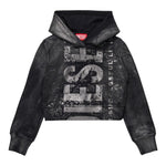 Diesel Felpa Chiusa con Cappuccio tinta unita Nero per Bambina J02376 NERO DIESEL 