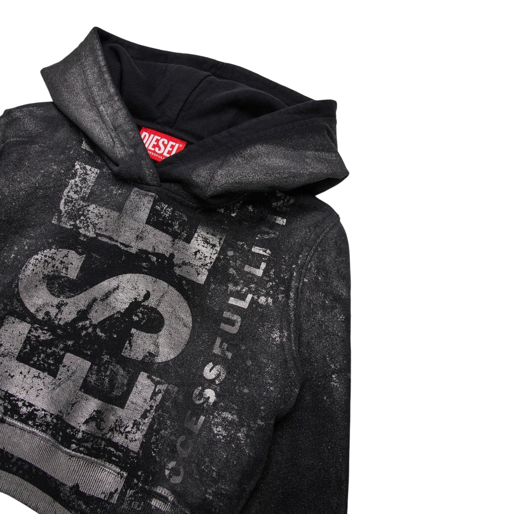 Diesel Felpa Chiusa con Cappuccio tinta unita Nero per Bambina J02376 NERO DIESEL 