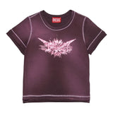 Diesel T-Shirt tinta unita con Stampa Viola per Bambina J02381 VIOLA DIESEL 