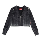 Diesel Maglia Crop tinta unita con Zip Nero per Bambina J02383 NERO DIESEL 