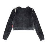 Diesel Maglia Crop tinta unita con Zip Nero per Bambina J02383 NERO DIESEL 