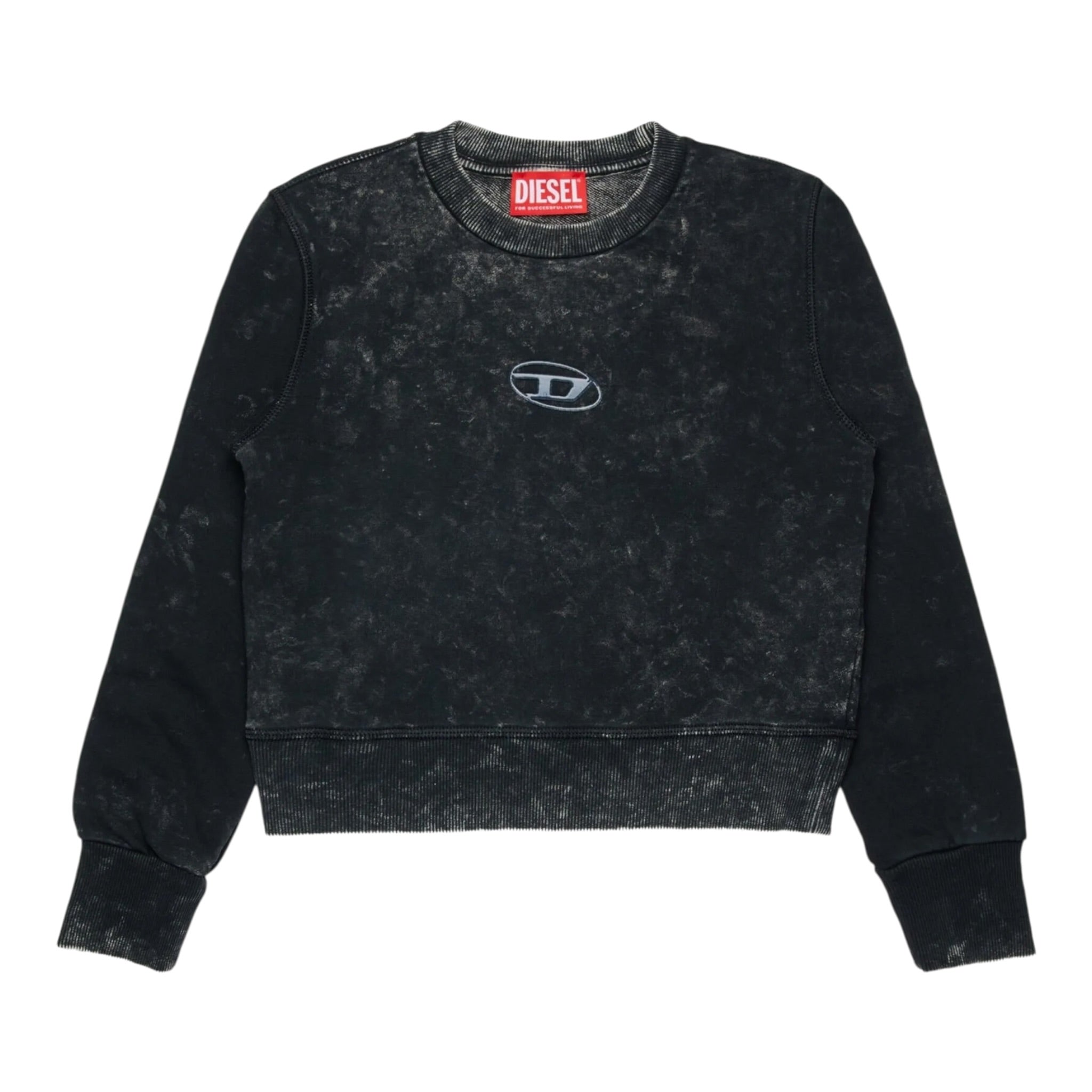 Diesel Felpa Chiusa Girocollo tinta unita Nero per Bambina J02393 NERO DIESEL 