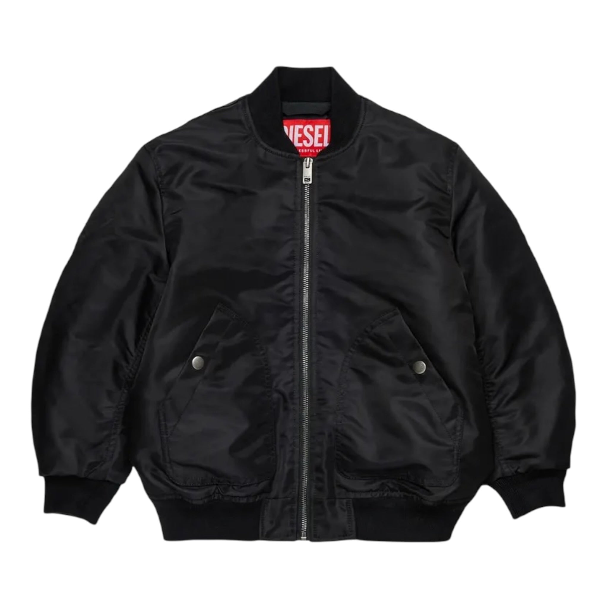 Diesel Giubbino tinta unita con Zip Nero per Bambino J02398 NERO DIESEL 