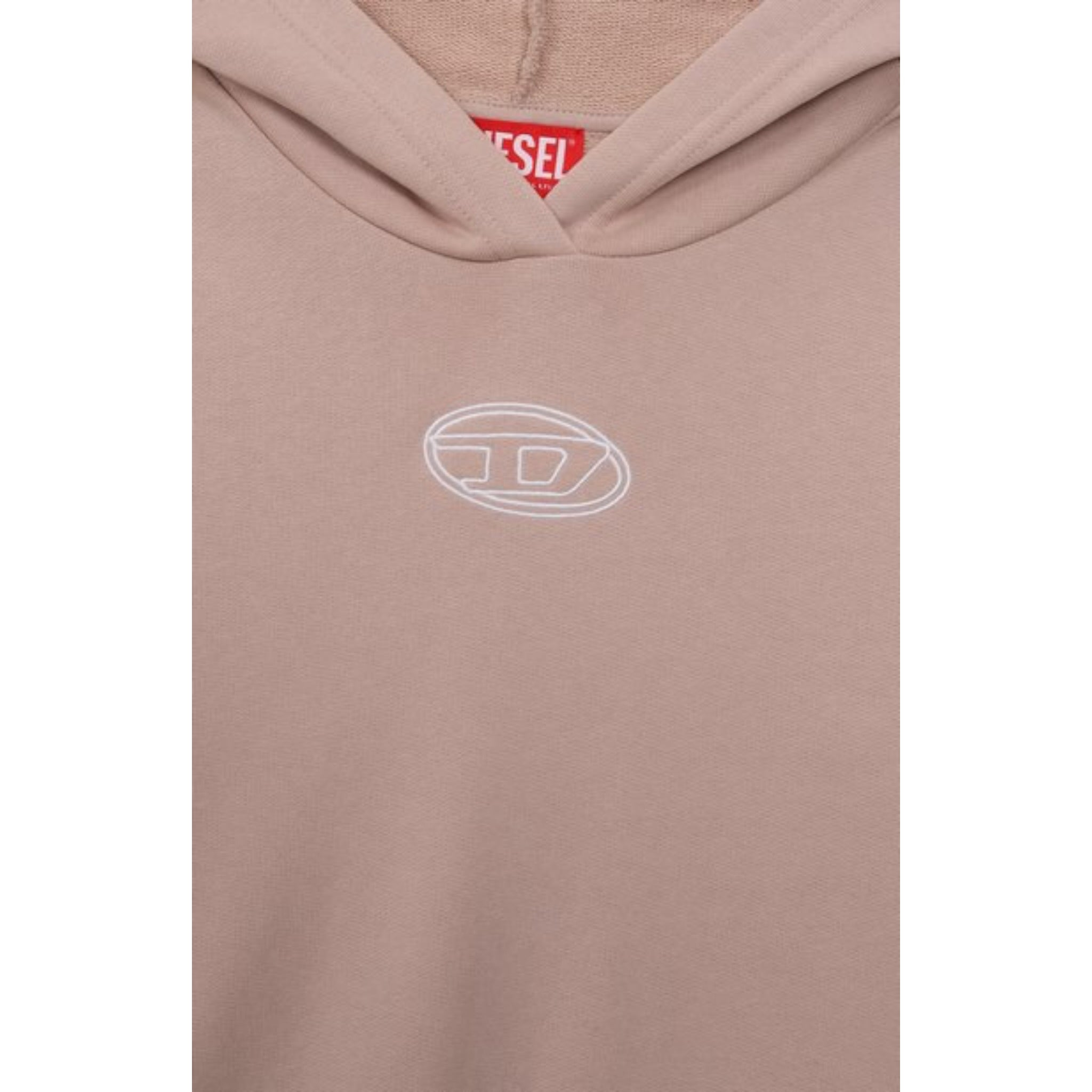 Diesel Felpa tinta unita con Cappuccio E Stampa Rosa per Bambina J02416XXX ROSA DIESEL 
