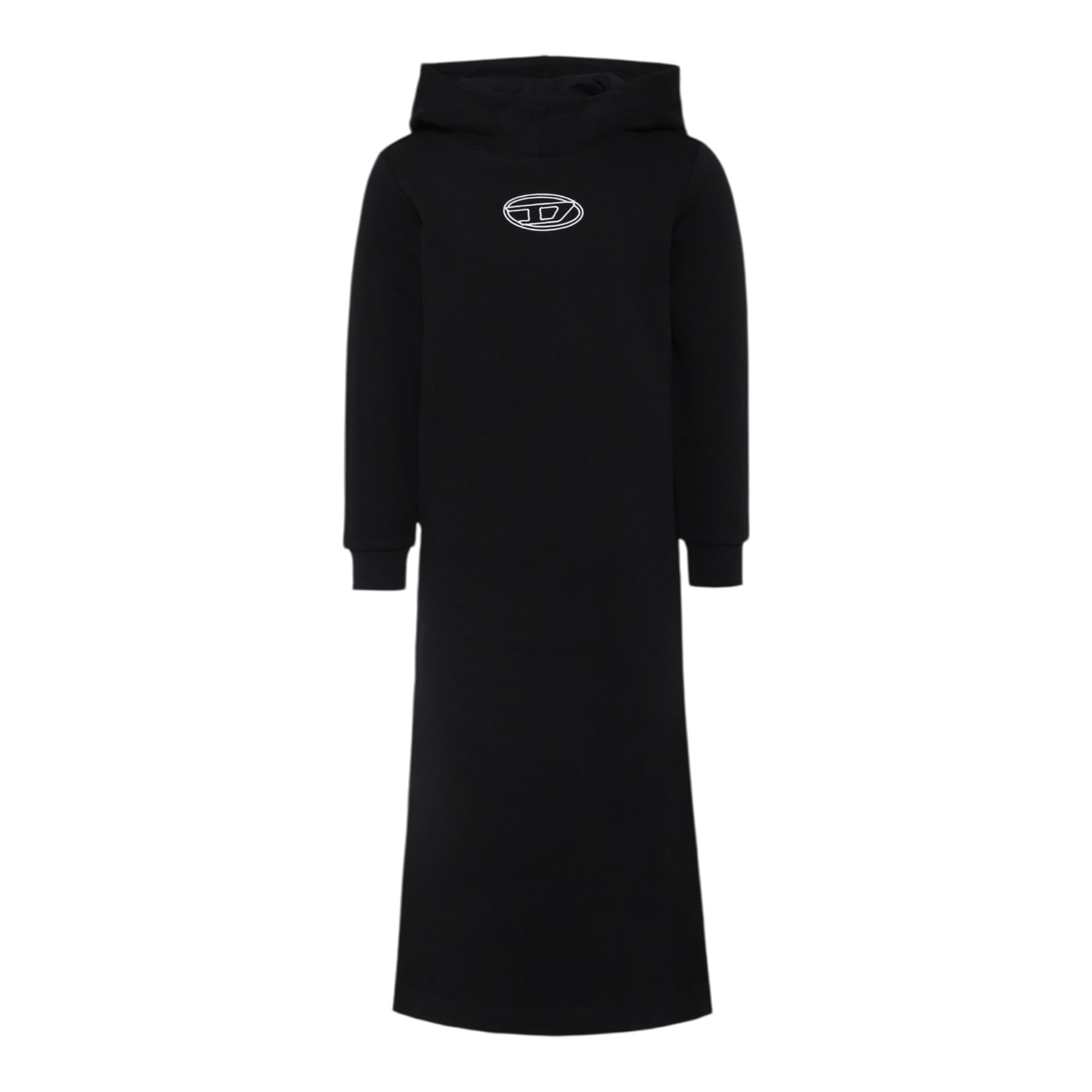 Diesel Abito tinta unita con Cappuccio E Stampa Nero per Bambina J02426 NERO DIESEL 