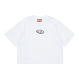Diesel T-Shirt tinta unita con Logo Bianco per Bambina J02428 BIANCO DIESEL 