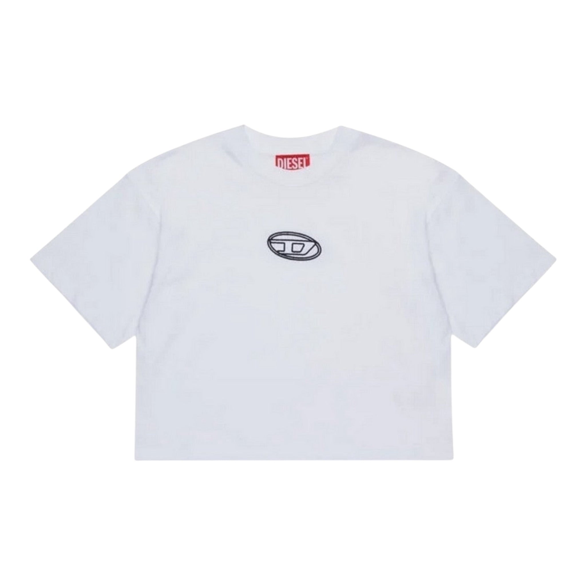 Diesel T-Shirt tinta unita con Logo Bianco per Bambina J02428X BIANCO DIESEL 