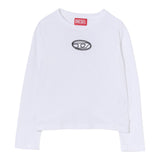 Diesel Shirt tinta unita con Logo Bianco per Bambina J02431 BIANCO DIESEL 