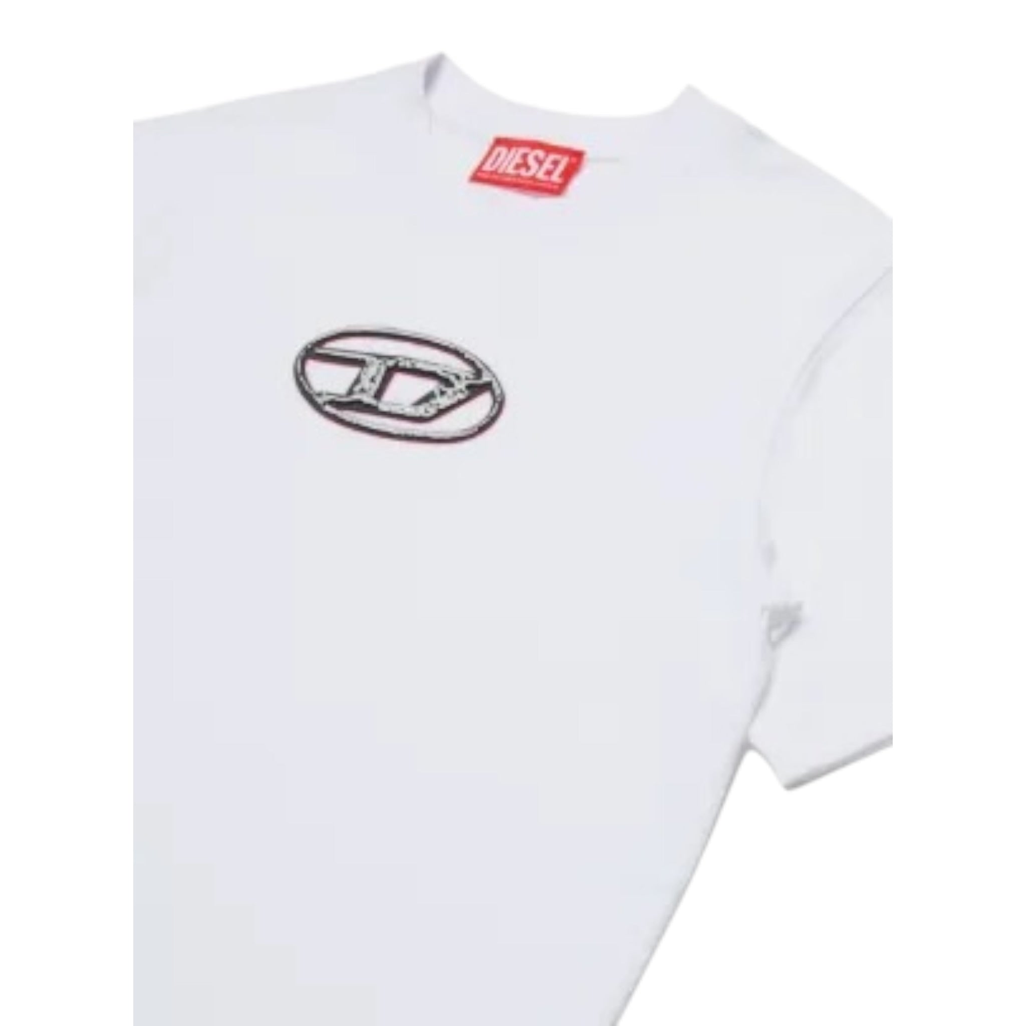 Diesel T-Shirt tinta unita con Logo Bianco per Bambina J02471X BIANCO DIESEL 