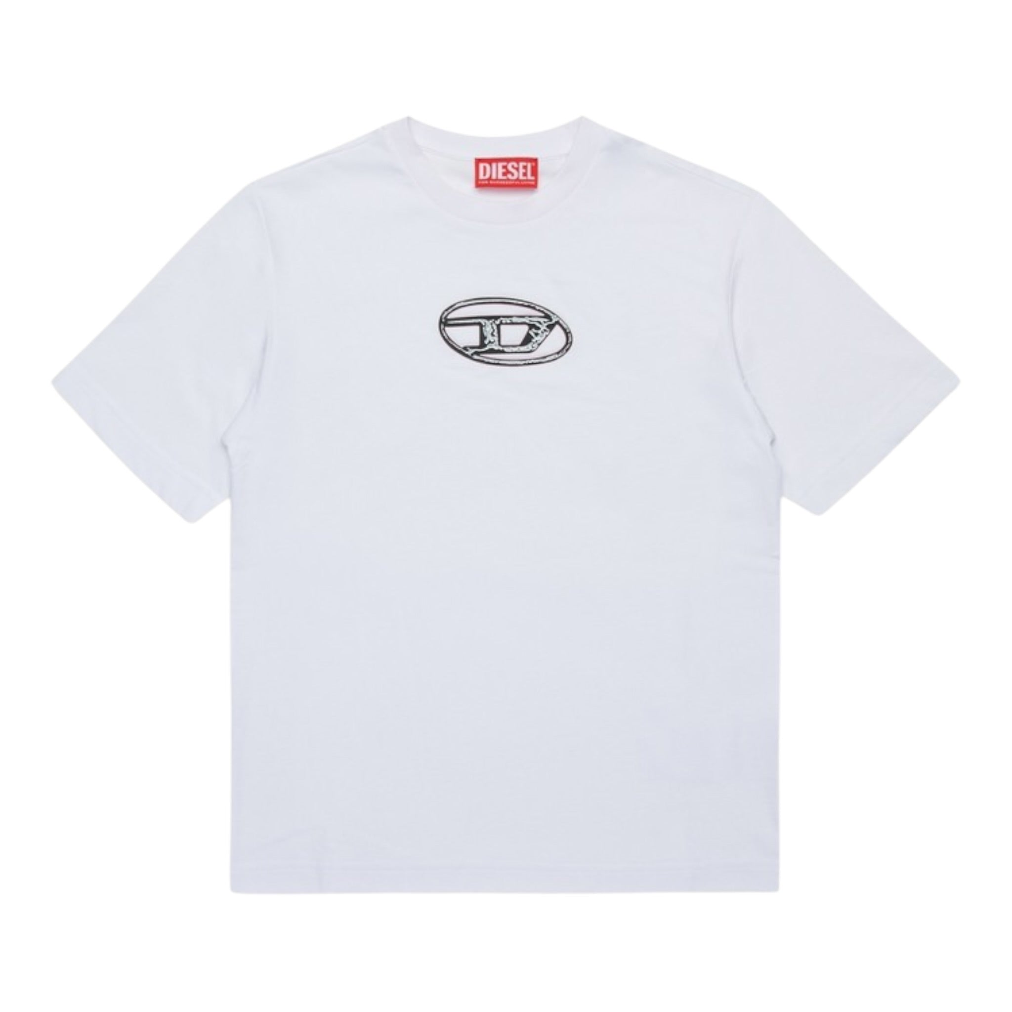 Diesel T-Shirt tinta unita con Logo Bianco per Bambina J02471XX BIANCO DIESEL 