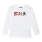 Diesel Shirt tinta unita con Logo Bianco per Bambino J02474 BIANCO DIESEL 