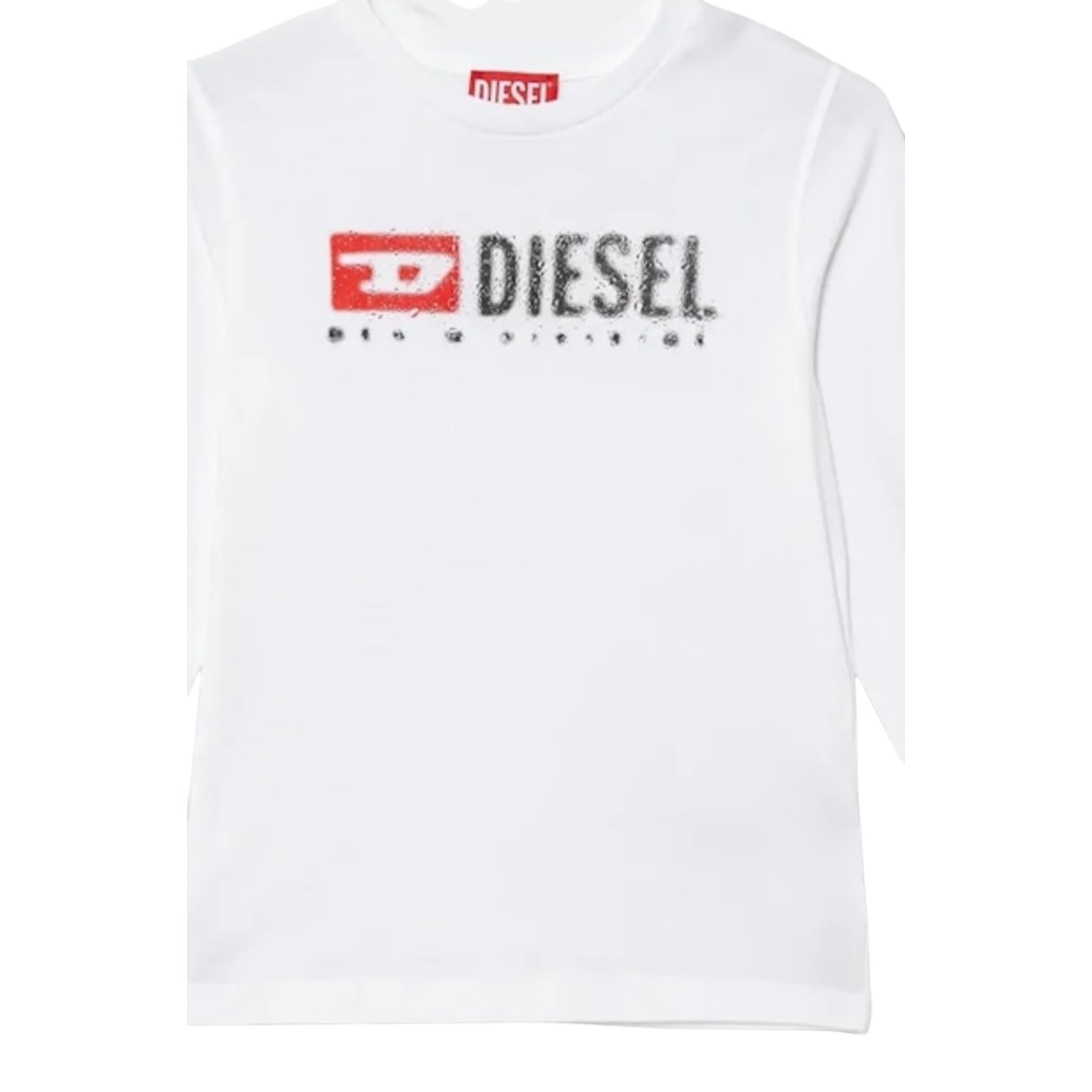 Diesel Shirt tinta unita con Logo Bianco per Bambino J02474 BIANCO DIESEL 