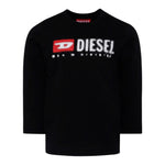 Diesel Shirt tinta unita con Logo Nero per Bambino J02474X NERO DIESEL 