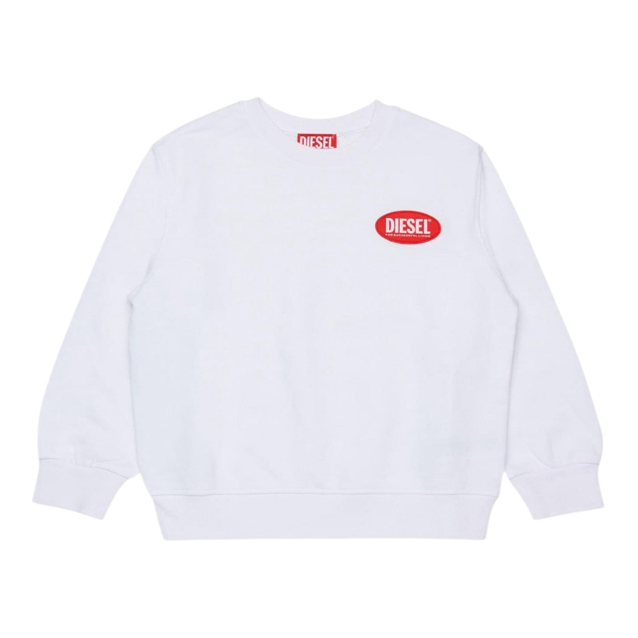 Diesel Felpa Chiusa Girocollo tinta unita Bianco per Bambino J02482 BIANCO DIESEL 