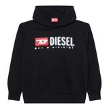 Diesel Felpa tinta unita con Logo Nero per Bambino J02485 NERO DIESEL 
