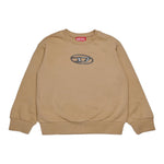 Diesel Felpa tinta unita con Logo Beige per Bambino J02486 BEIGE DIESEL 